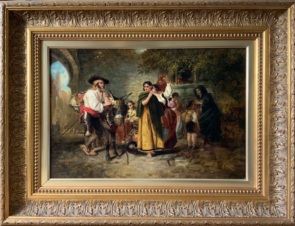 Fine Thomas Kent Pelham R.A (1831-1907) Spanish Genre Village Oil Painting View XV