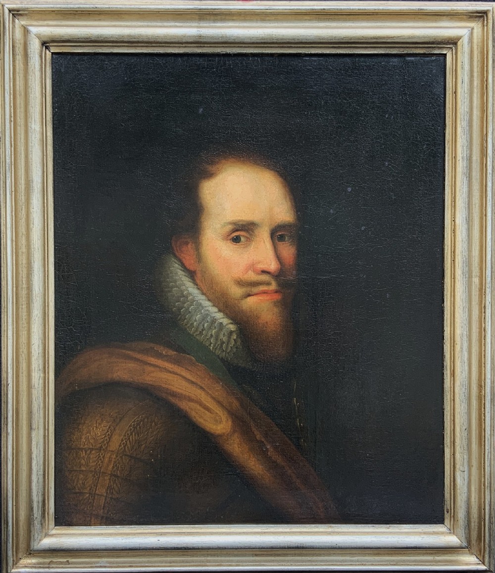 17th Century Dutch Old Master Oil Portrait Painting of Maurice of Nassau, Prince of Orange (1567-1625)