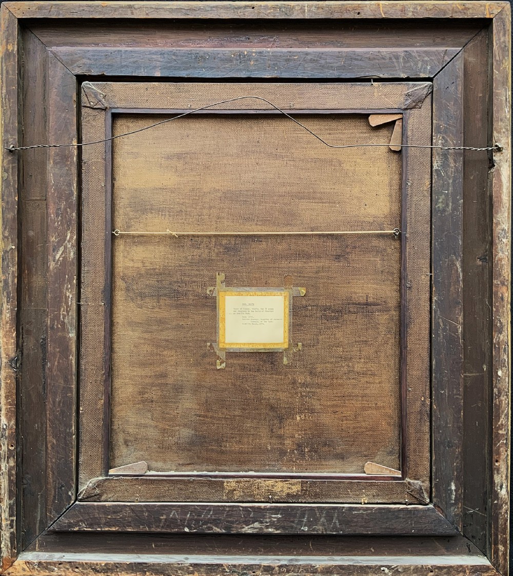 An 18th-century oil portrait depicting Rev. Paul White wearing a white wig and clerical robes, displayed inside an ornate gilt frame. View VIII