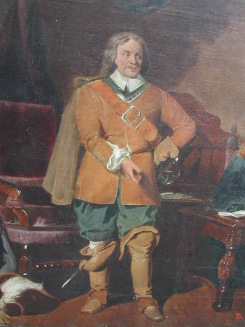 fig 1. The Protector dictating the letter to John Milton, 1a655 by Frederick Newenham (1807–1859) 