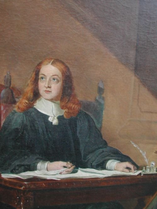 fig 2. The Protector dictating the letter to John Milton, 1a655 by Frederick Newenham (1807–1859) 