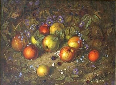 Still Life of Fruit with a Field Mouse in the Foreground by Keith B Cresswell 1900-