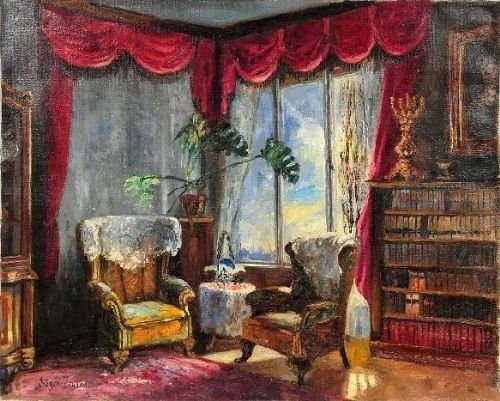 Interior Scene by Zsuzsanna Suger (B.1939)