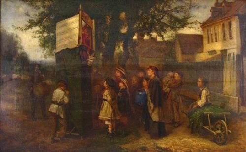 Children Watching the Punch and Judy Show at the Village Green by Thomas Smythe (1825-1906)