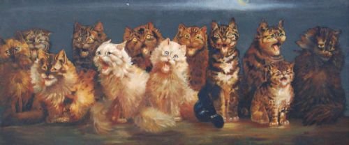 A Choir of Cats Circle of  Louis Wain (1860-1939)