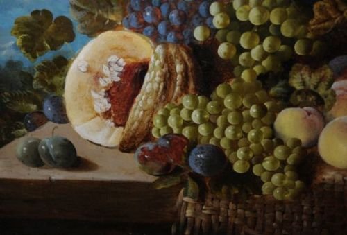 fig 3. Still Life of Fruit on a Ledge by George Lance 1802-1864