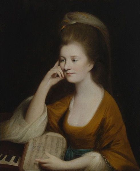 Attributed to Thomas Hickey 1741-1824  Portrait of an Elegant Lady at a Spinet