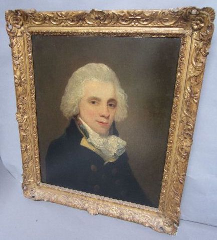 Lemuel Francis Abbott C. 1760-1802   Portrait of a Gentleman Wearing a Blue Coat and White Cravat