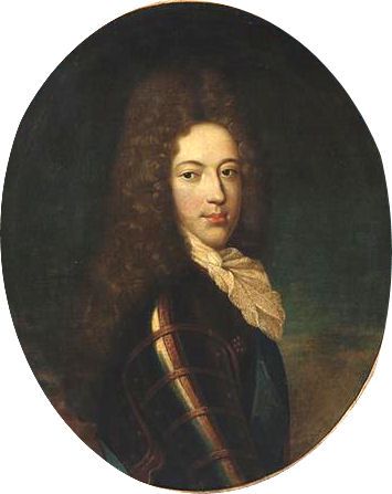 Attributed to Antonio David 1698-1750  Portrait of Prince James Francis  Edward Stuart 1688-1766