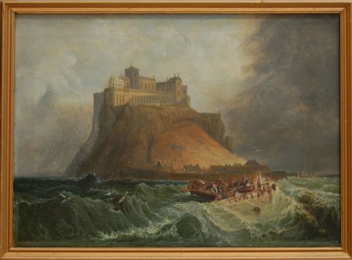 Stormy Conditions, Saint Michaels Mount, Cornwall  English School 19th Century