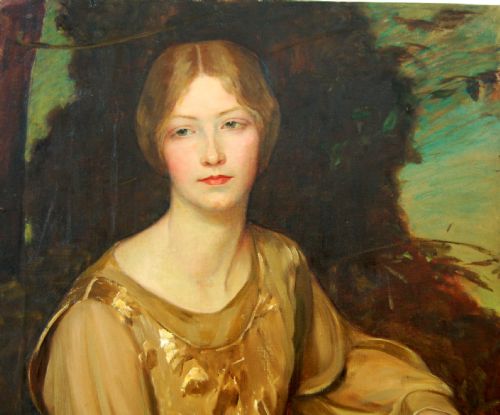 fig 1. Circle of Sir James Jebusa Shannon, RA 1862-1923 Portrait of an Elegant Lady seated under a Tree