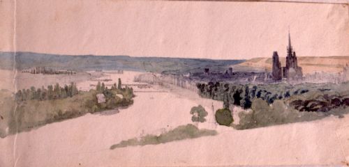 Attributed Thomas Shotter Boys, 1803–1874
Panorama of the River Seine and Rouen Cathedral