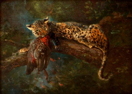 Cuthbert Edmund Swan, 1870-1931
A Leopard in a Tree with Its Prey