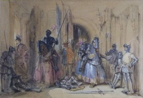 George Cattermole, 1800 - 1868
An Interior of a Tudor Armoury