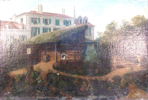 French School 19th Century
a Villa with an Ornate Garden