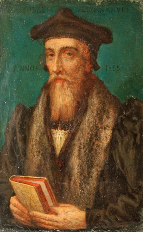 English School 19th, Century
portrait of Nicholas Ridley, Bishop of London (1500-1555)