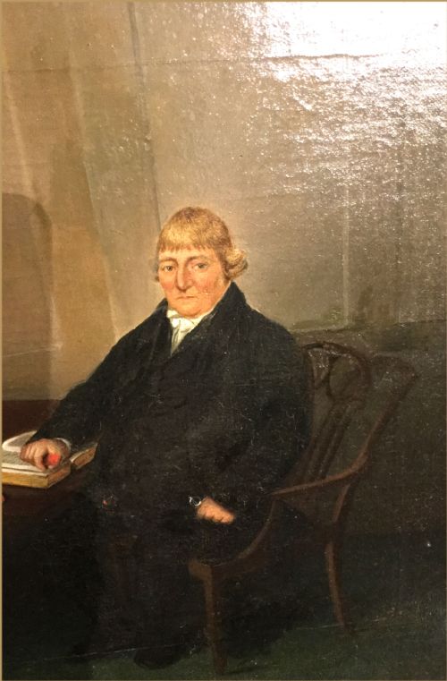 STEPHEN TAYLOR FL 1808 1849A GENTLEMAN SEATED ON A CHIPPENDALE DESK CHAIR IN A PANELED INTERIOR - ADDITIONAL PHOTO 2