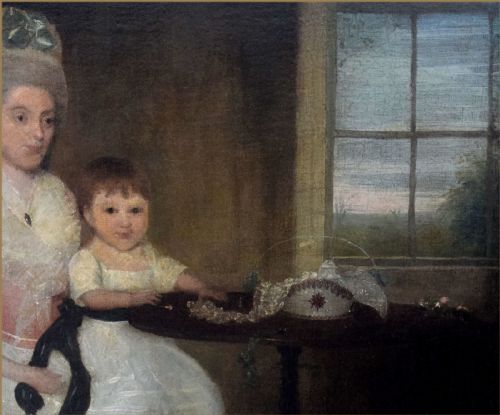 FRANCIS ALLEYNE 1750 1815PORTRAIT OF MRS ANN CLIFTON 17531820 AND HER SON NATHANIEL SATED BY A TABLE - ADDITIONAL PHOTO 1