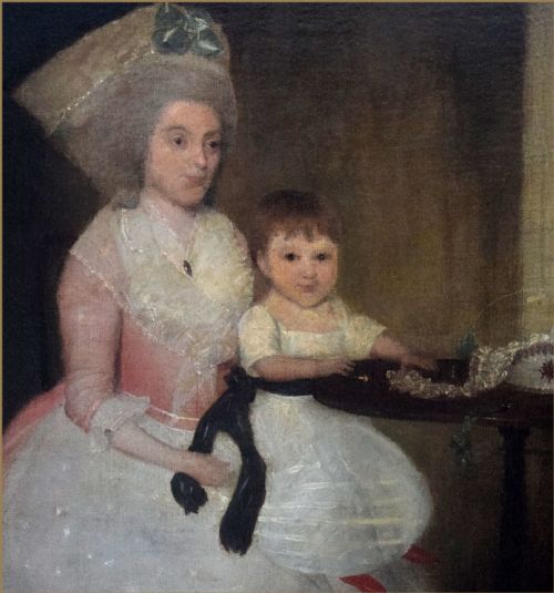 FRANCIS ALLEYNE 1750 1815PORTRAIT OF MRS ANN CLIFTON 17531820 AND HER SON NATHANIEL SATED BY A TABLE - ADDITIONAL PHOTO 3