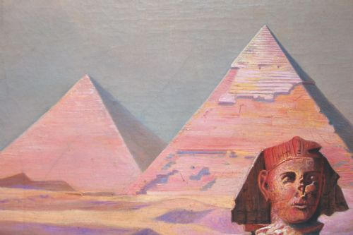 HUGO VOGEL 1855 1934THE PYRAMIDS AT GIZEHSIGNED H VOGELOIL ON CANVAS76 X 5080 CM 30 X 20 IN - ADDITIONAL PHOTO 4