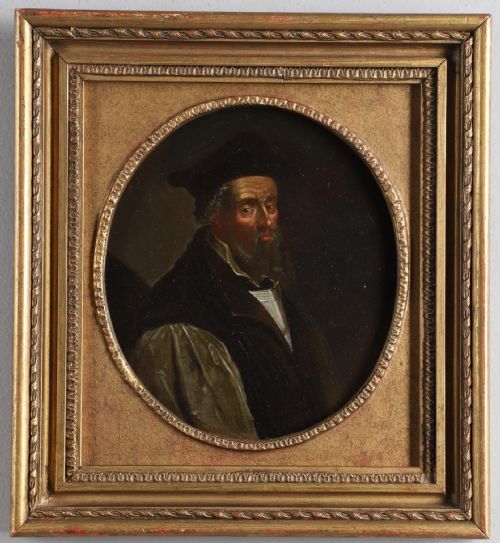 CIRCLE OF ADRIAEN VAN DER WERFF 1659 1722PORTRAIT OF BISHOP NICHOLAS RIDLEY C1500 1555 BISHOP OF LONDON WESTMINSTER AN OXFORD MARTYRPORTRAIT OF BISHOP NICHOLAS RIDLEYOIL ON COPPER1950 X 17 CM - ADDITIONAL PHOTO 1