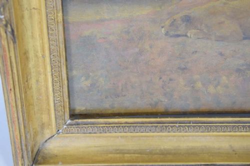 CUTHBERT EDMUND SWAN 18701931A LION AND LIONESS STALKING THEIR PREY AT DUSKC E SWAN OIL ON CANVAS25 X 29 CM - ADDITIONAL PHOTO 4
