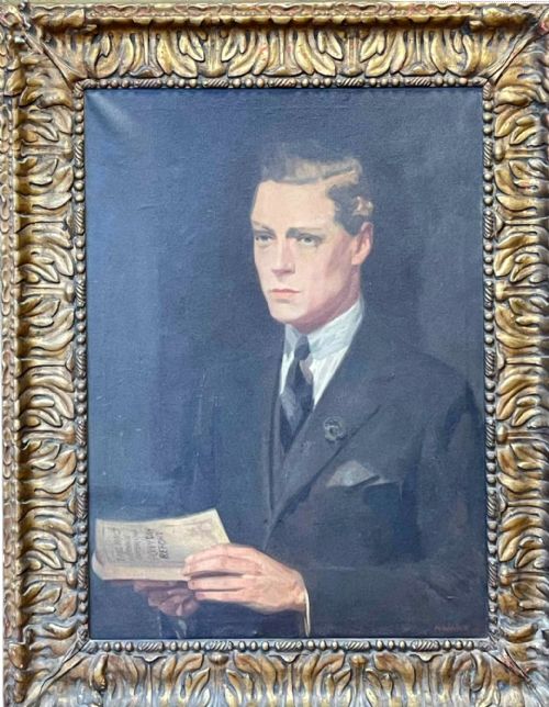 PORTRAIT OF EDWARD PRINCE OF WALES 18941972 WEARING A POPPY IN HIS LAPEL AND HOLDING A COPY OF A POPPY DAY REPORT BOOK - ADDITIONAL PHOTO 1