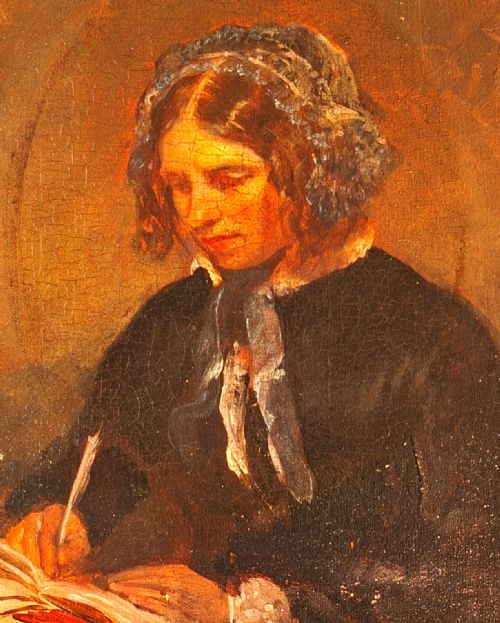WILLIAM HENRY KNIGHT RA 18231863PORTRAIT OF MARY SHERBORN NEE BRANCE 18011886 WRITING AT HER DESKEXTENSIVELY INSCRIBED ON THE REVERSE MRS C SHERBORNBY W H KNIGHT MARY BRANCE 18011886MOTHER OF C W SHERBORN - ADDITIONAL PHOTO 1