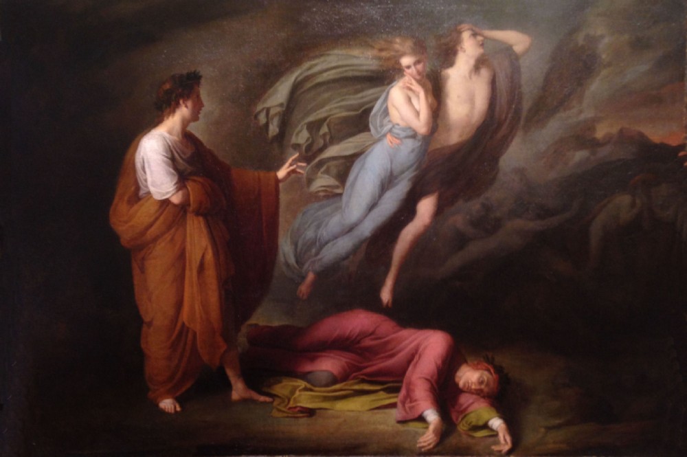 Ary Scheffer   1795 - 1858,  Dante and Virgil with Paola and Francesca