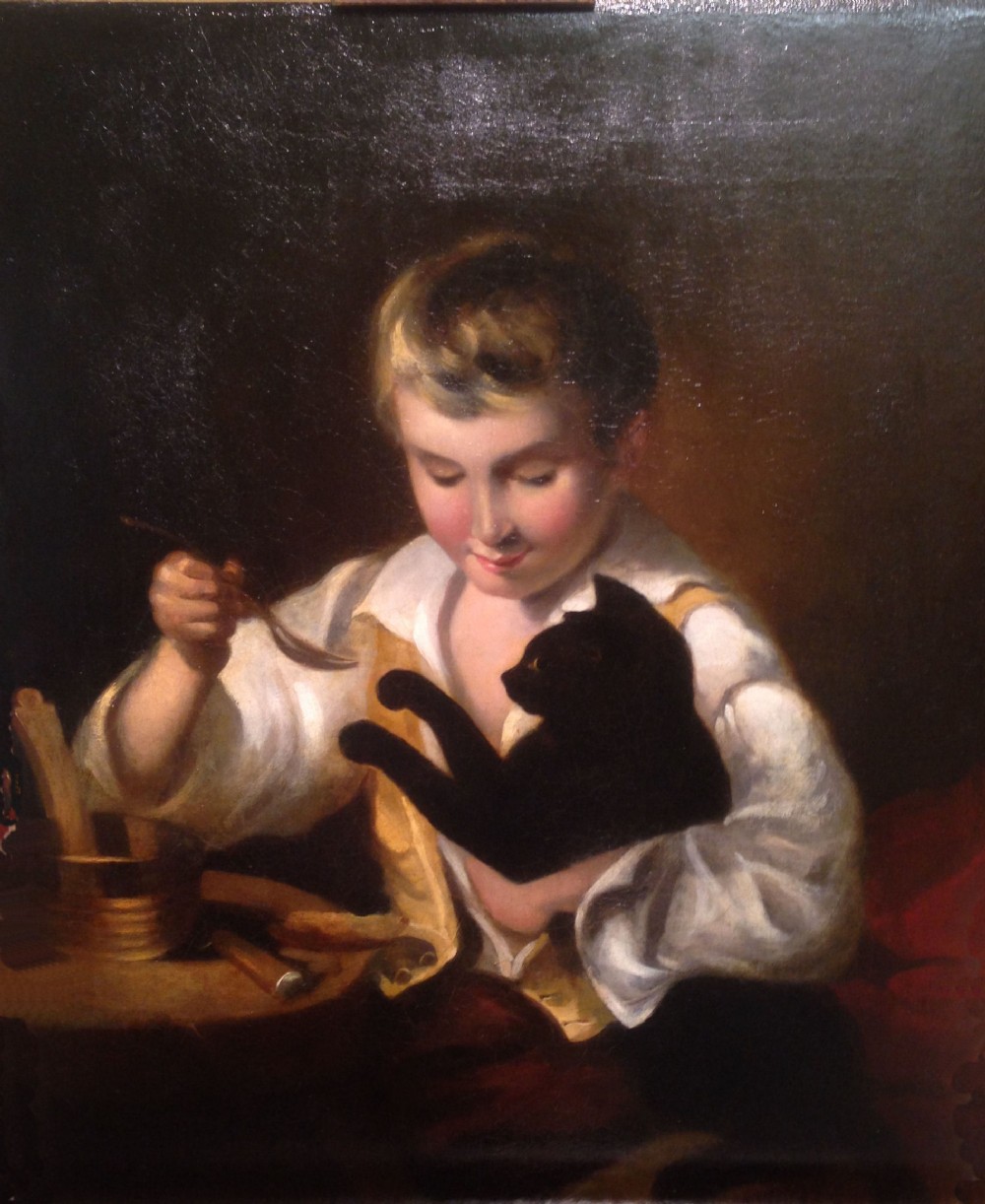 John Opie 1761-1807,  A Young Boy Teasing his Cat