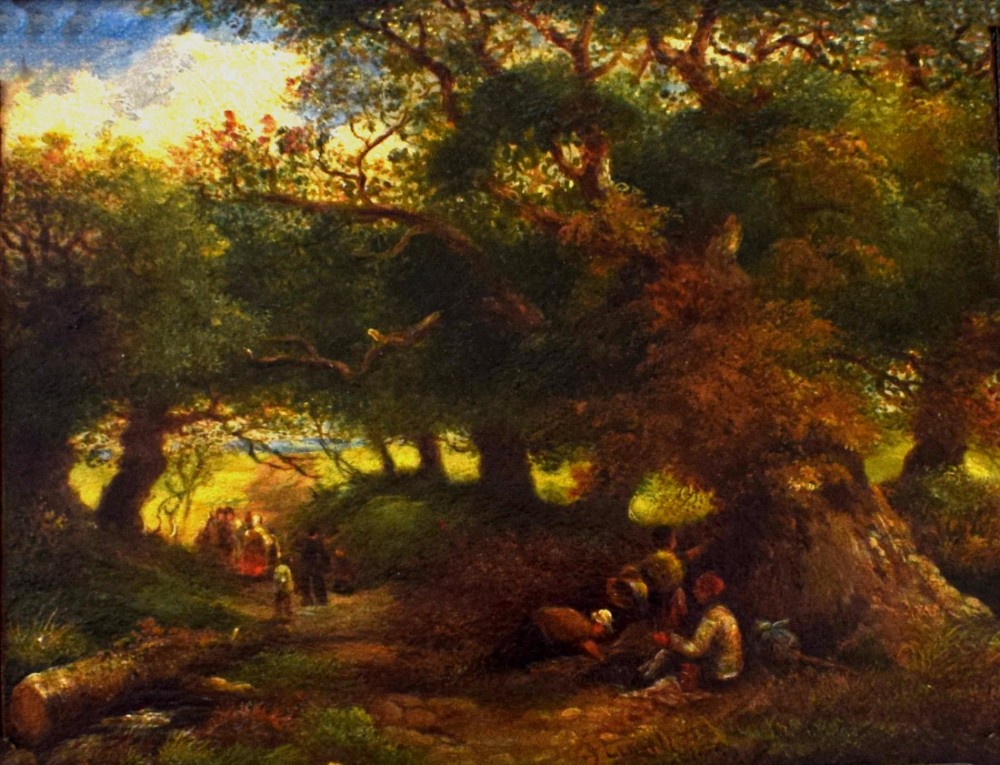 John Linnell  1792–1882 Children playing in a Wooded Clearing