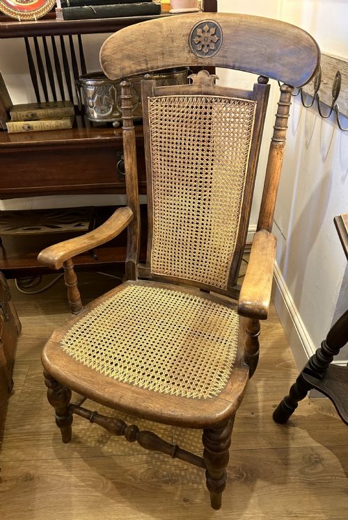 RUSTIC ARMCHAIR WITH CANE BACK AND SEAT - ADDITIONAL PHOTO 1