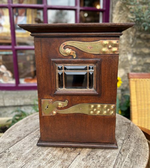 jugendstil german oak hotel post box - CATEGORY: ANTIQUE BOXES - DATED 1900