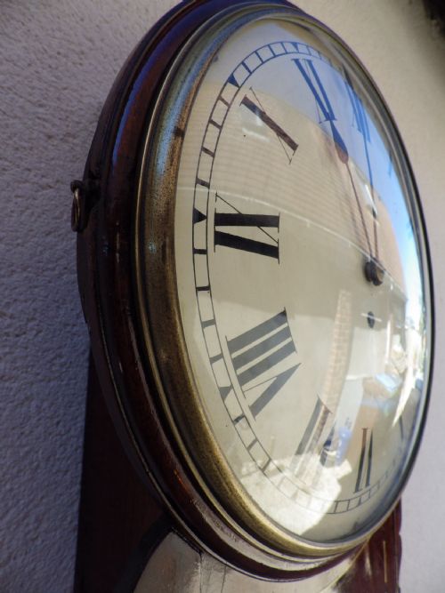 ENGLISH 1860S CONVEX FUSEE DROP DIAL WALL CLOCK - ADDITIONAL PHOTO 2