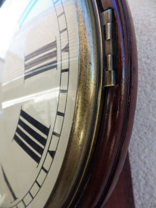 ENGLISH 1860S CONVEX FUSEE DROP DIAL WALL CLOCK - ADDITIONAL PHOTO 5