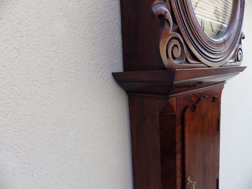 LARGE TAVERN CLOCK IN FLAME MAHOGANY BY SMITH SONS OF WALTON - ADDITIONAL PHOTO 6