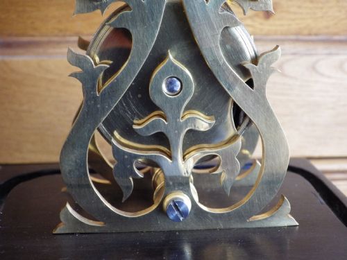SKELETON CLOCK ENGLISH FUSEE MINIATURE RUN VIA PLATFORM ESCAPEMENT - ADDITIONAL PHOTO 4