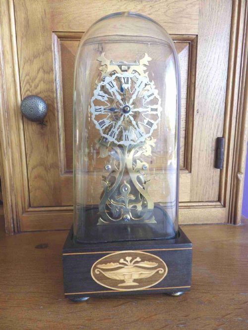 skeleton clock english fusee miniature run via platform escapement - CATEGORY: ANTIQUE CLOCKS - DATED 1890