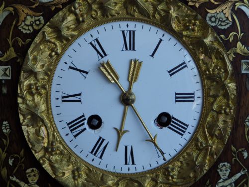 SIMPLY STUNNING ROSEWOOD INLAYED FRENCH MANTEL CLOCK - ADDITIONAL PHOTO 7