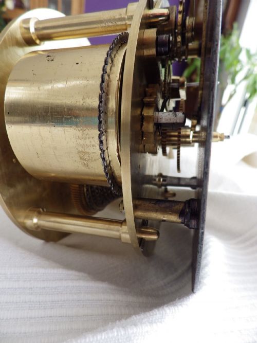 ENGLISH SHIPS FUSEE CLOCK FULLY RESTORED MOVEMENT 1890 - ADDITIONAL PHOTO 6