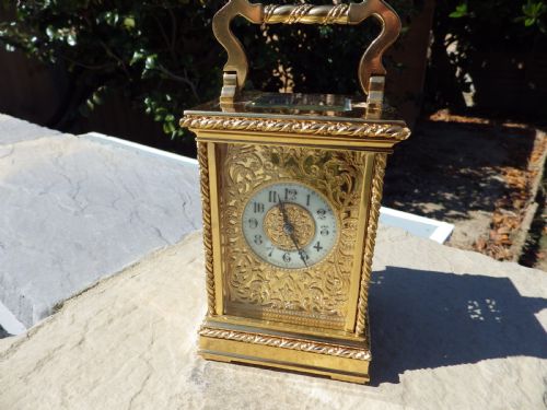 french striking carriage clock movement fully restored rare case style - CATEGORY: ANTIQUE CLOCKS - DATED 1890