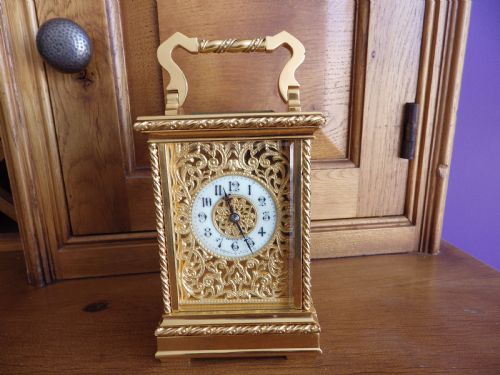 FRENCH STRIKING CARRIAGE CLOCK MOVEMENT FULLY RESTORED RARE CASE STYLE - ADDITIONAL PHOTO 1