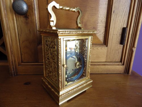 FRENCH STRIKING CARRIAGE CLOCK MOVEMENT FULLY RESTORED RARE CASE STYLE - ADDITIONAL PHOTO 6