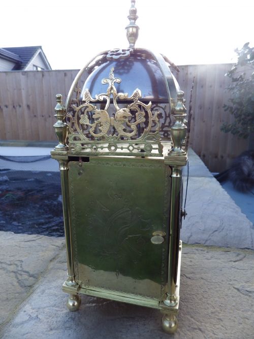 LARGE TWIN FUSEE ENGLISH LANTERN CLOCK BY THOMAS BRIDGE OF LONDON - ADDITIONAL PHOTO 2