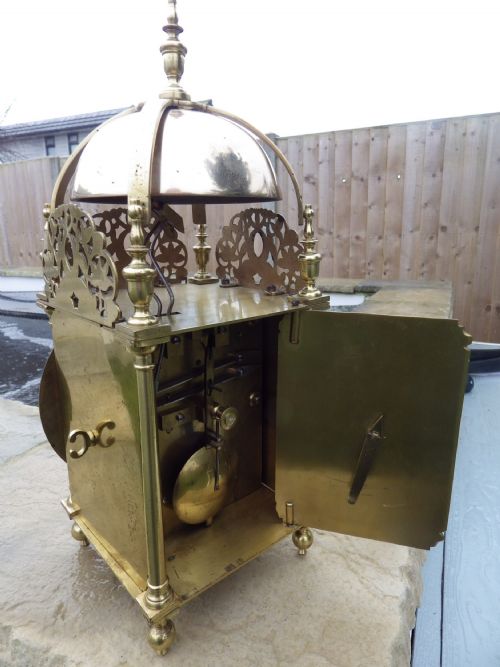 LANTERN CLOCK DOUBLE FUSEE TING TANG STRIKE A RARE CLOCK - ADDITIONAL PHOTO 4