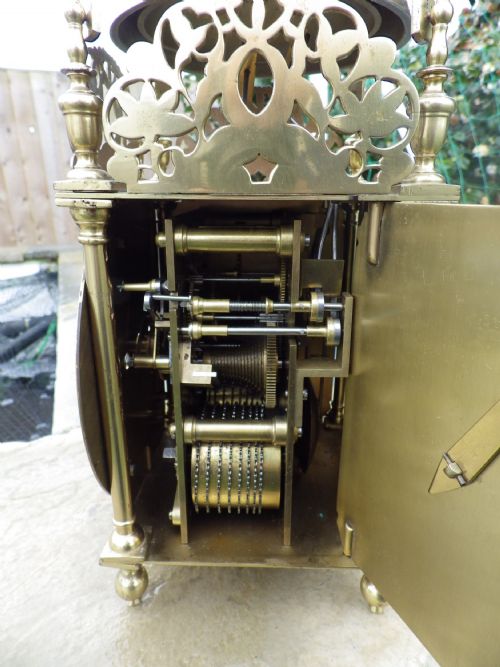 LANTERN CLOCK DOUBLE FUSEE TING TANG STRIKE A RARE CLOCK - ADDITIONAL PHOTO 6