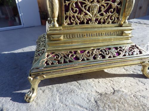 FRENCH BRASS MANTLE CLOCK - ADDITIONAL PHOTO 1