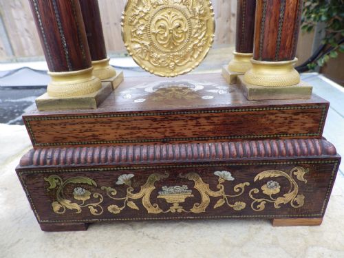 FRENCH CHARLES X PORTICO CLOCK STUNNING INLAY - ADDITIONAL PHOTO 1