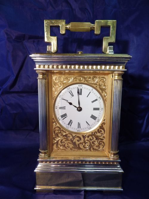 LARGE FRENCH REPEATING CARRIAGE CLOCK FULLY RESTORED - ADDITIONAL PHOTO 1