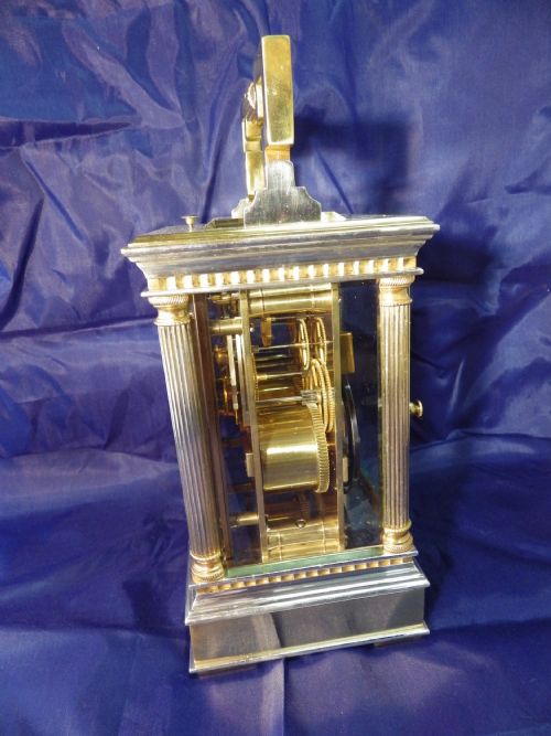 LARGE FRENCH REPEATING CARRIAGE CLOCK FULLY RESTORED - ADDITIONAL PHOTO 4